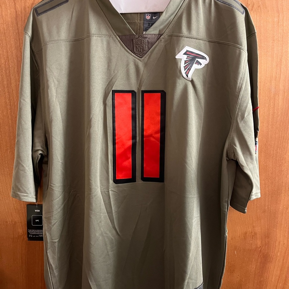 Nike Men’s Olive Green Football Jersey with Red Accents